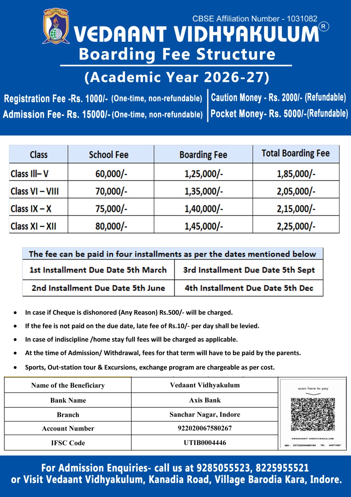 Boarding Fee 2024-25